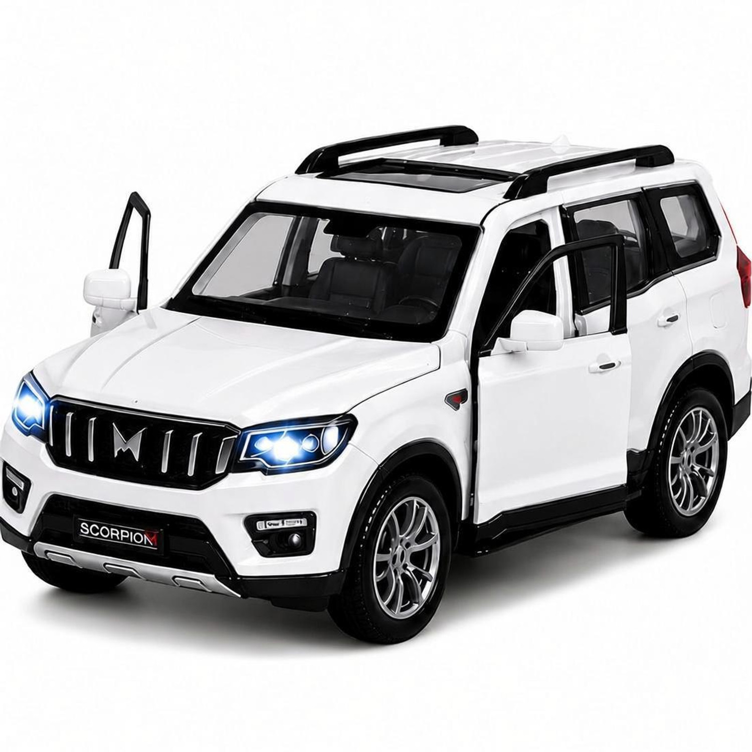 BARKORA 1:32 Scale Die Cast Scorpio N SUV Toy Car (White) - Image 1