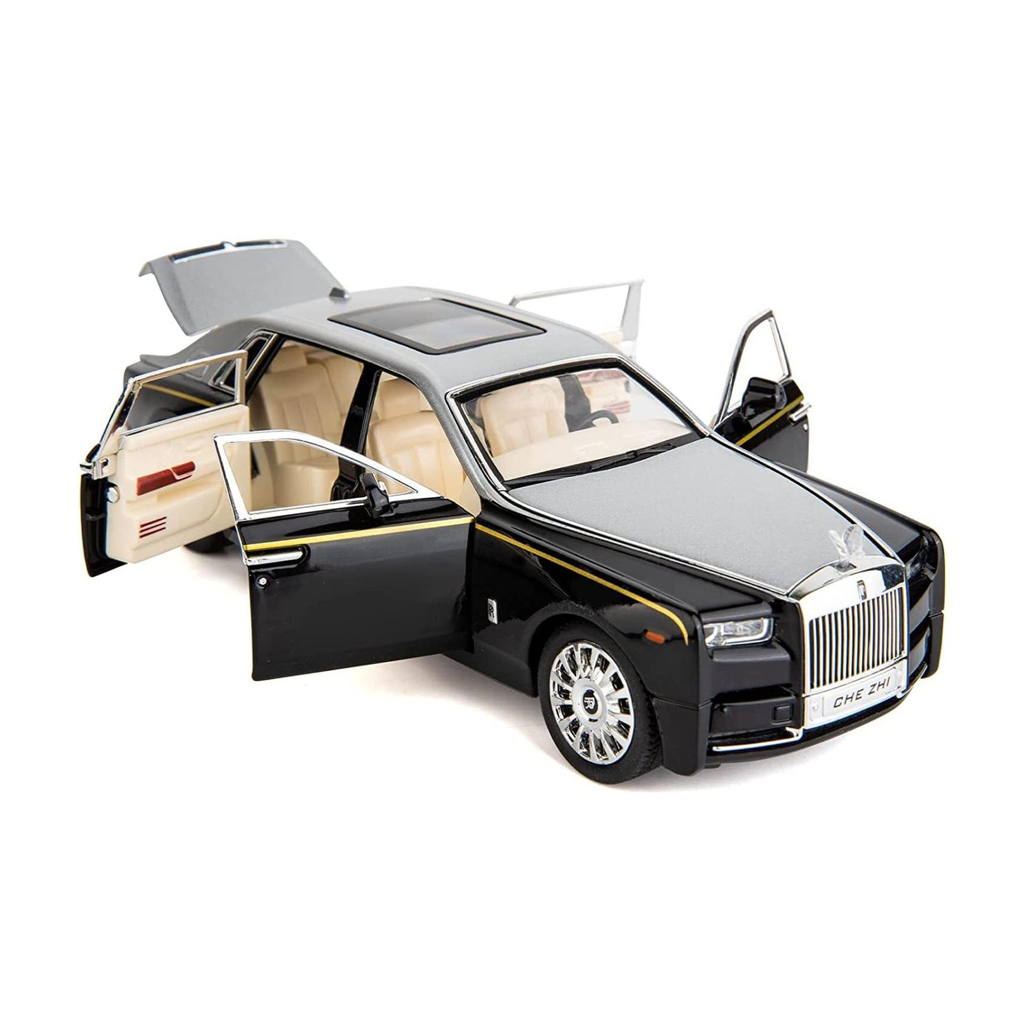 RXR Rolls-Royce Phantom Toy Car with Sound & Light, Grey - Image 1