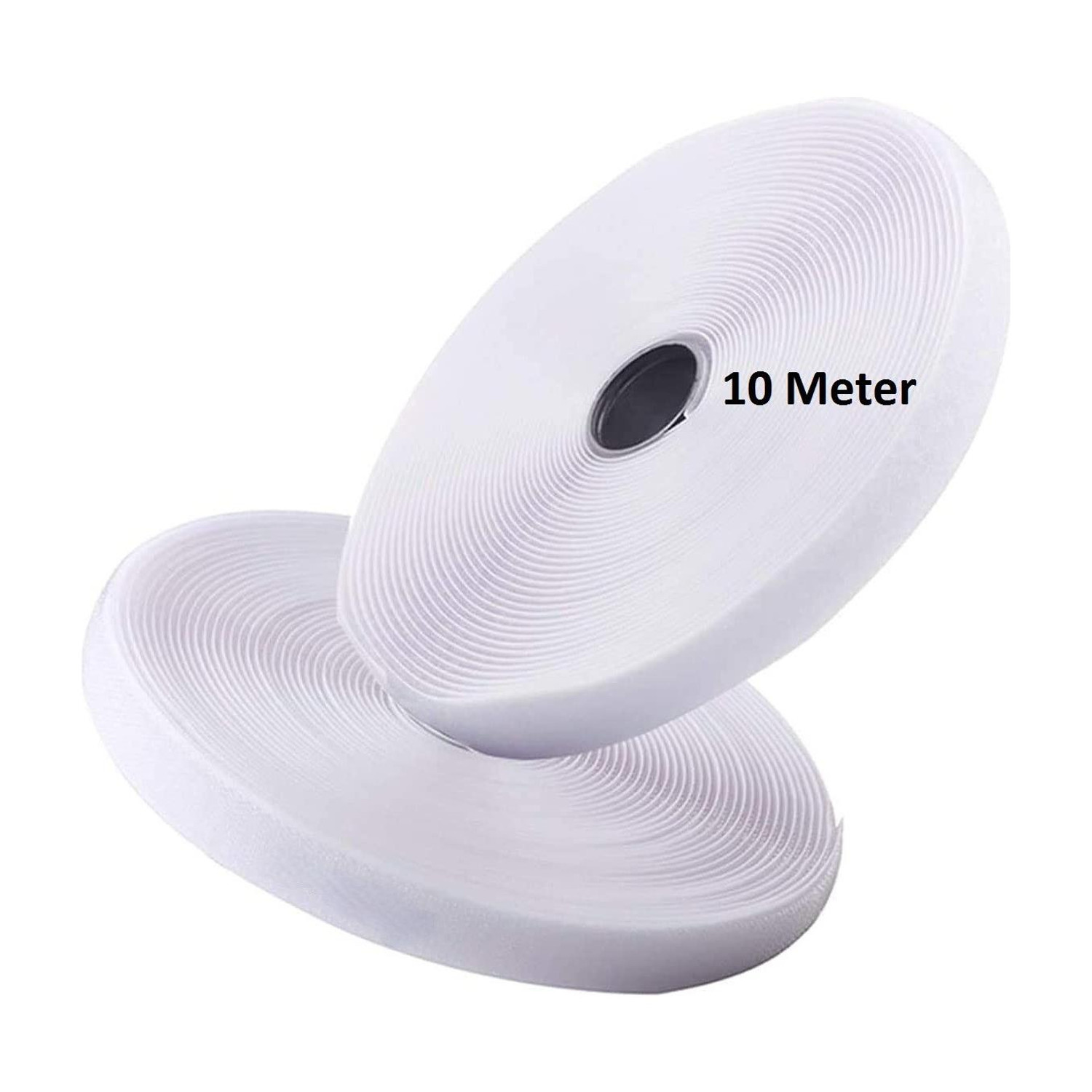 connecticut hook and loop tape 10 meter 25mm width (white) Iron-on Velcro (White) - Image 1