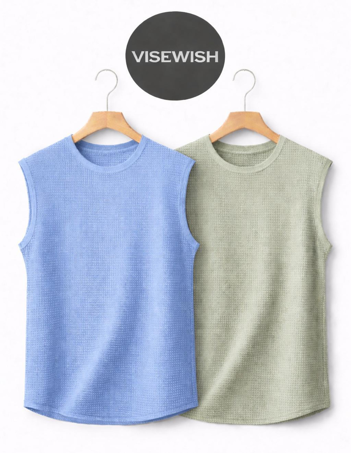 VISEWISH Pack of 2 Casual Textured Muscle Summer Men Vest - Image 1