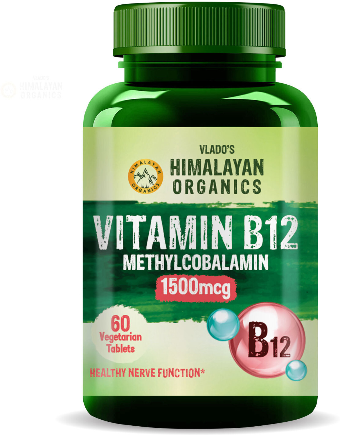 Vlado's Himalayan Organics Vitamin B12 1500 mcg Tablets 60 Tablets - Image 1