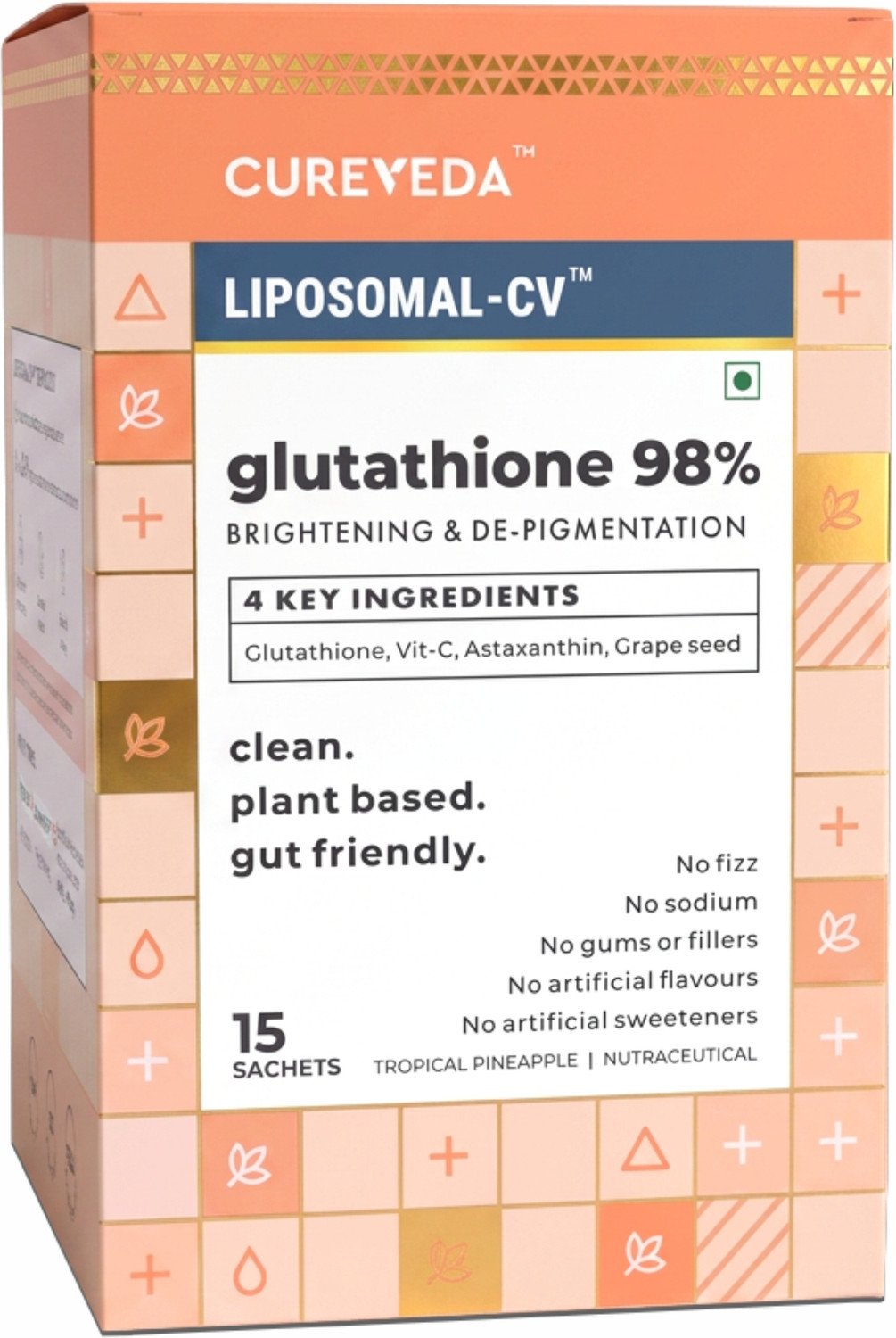 Cureveda Glutathione 98% with Vitamin C, 15 Sachets - Image 1