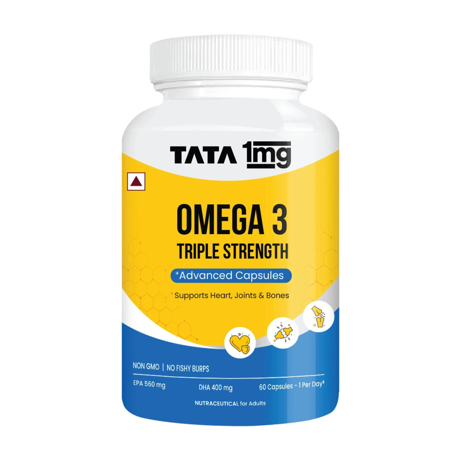 TATA 1mg Triple Strength Omega 3 Fish Oil 60 Capsules 560 mg - Image 1