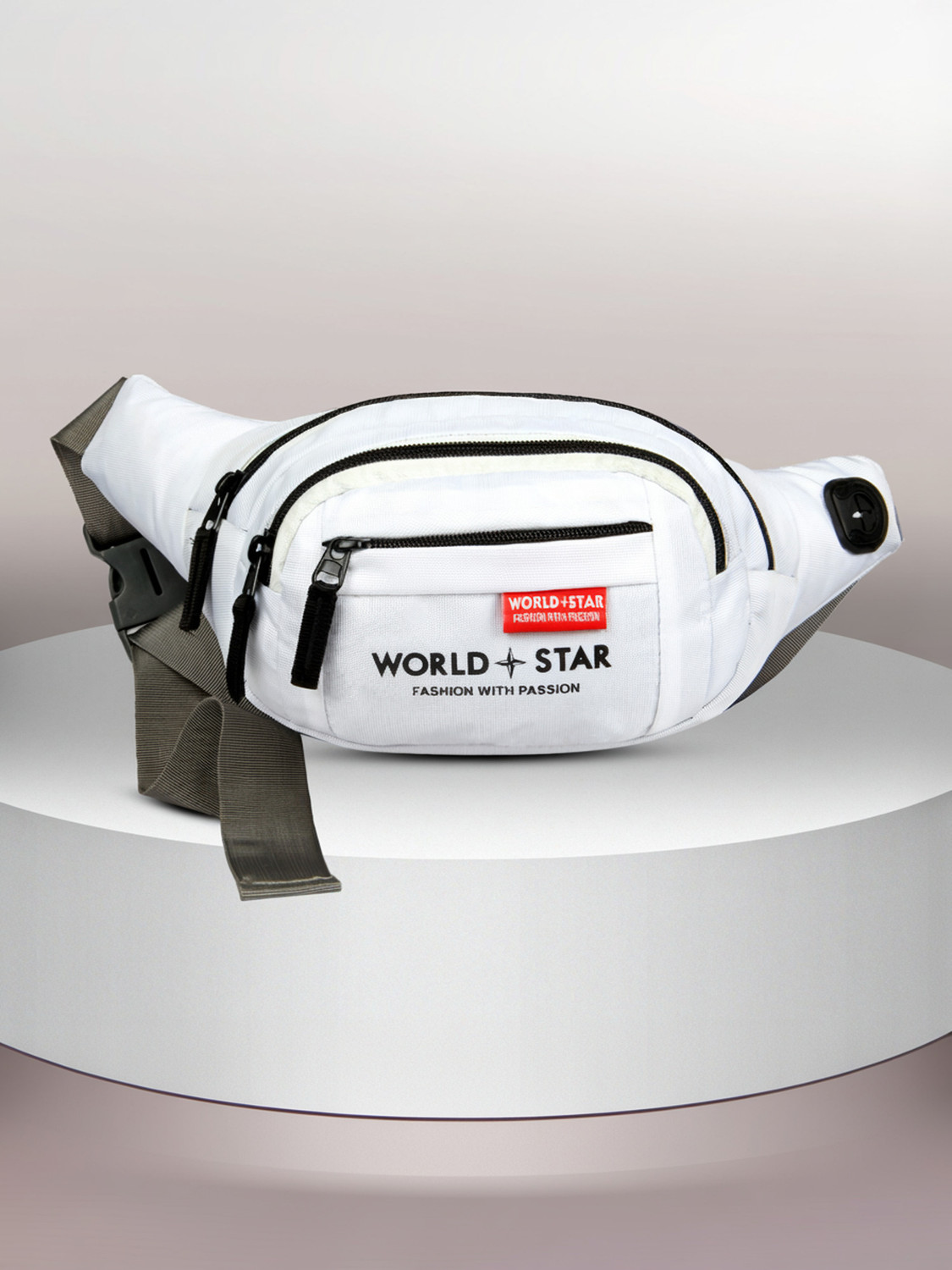 Worldstar fluffy white waist bag Fanny Pack for Travel Bags Hiking Trekking (White) - Image 1