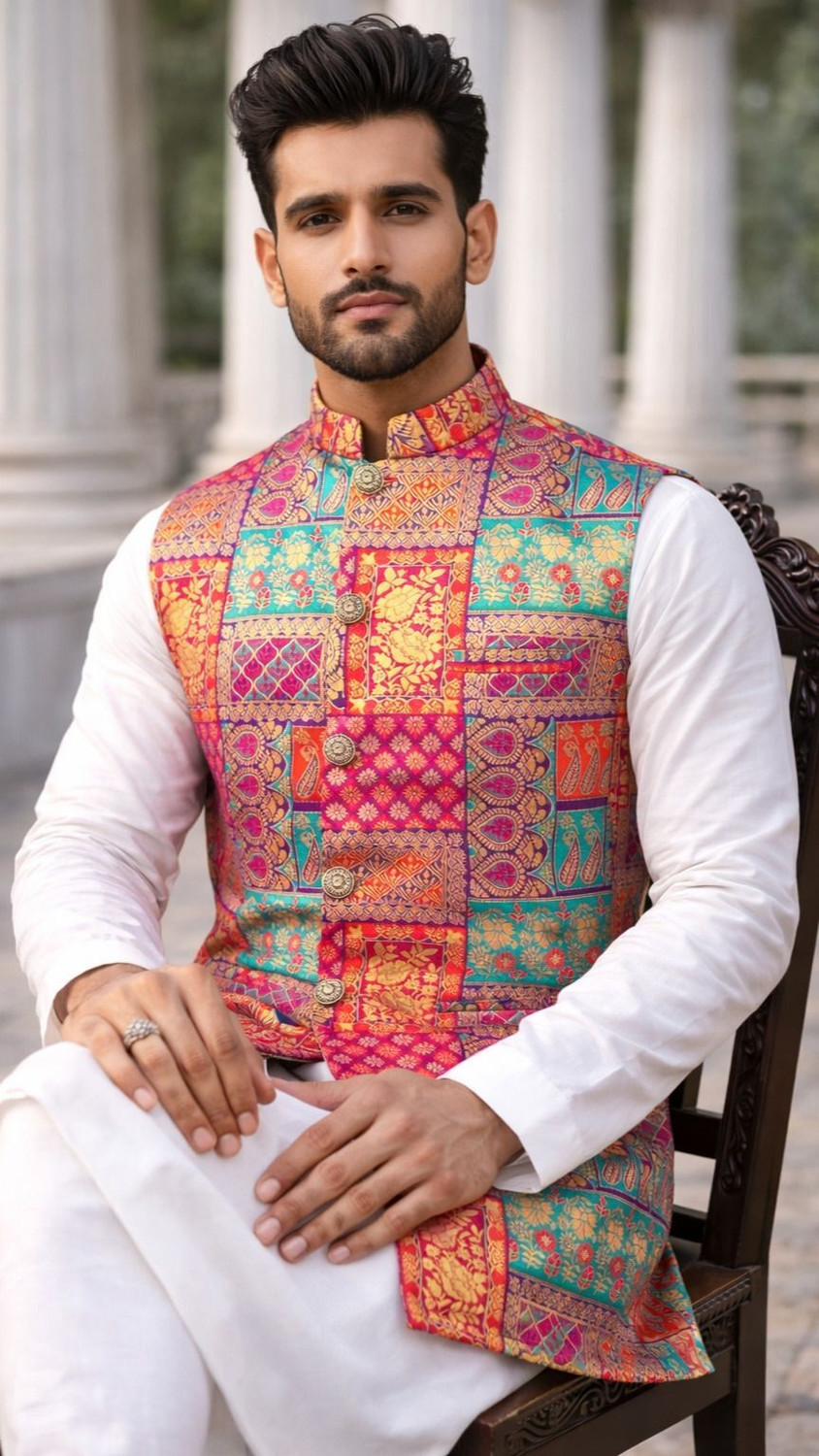 Desivibes Printed Men Waistcoat - Image 1