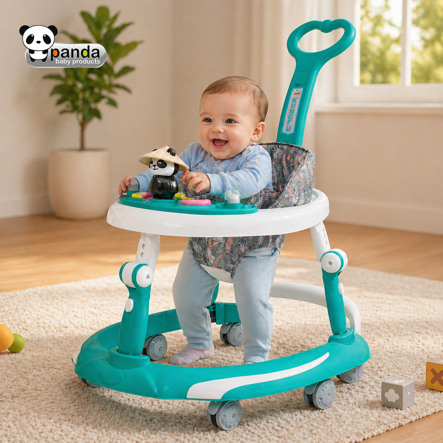 PANDA BABY PRODUCTS Musical Activity Walker With Parent Rod (Blue) - Image 1