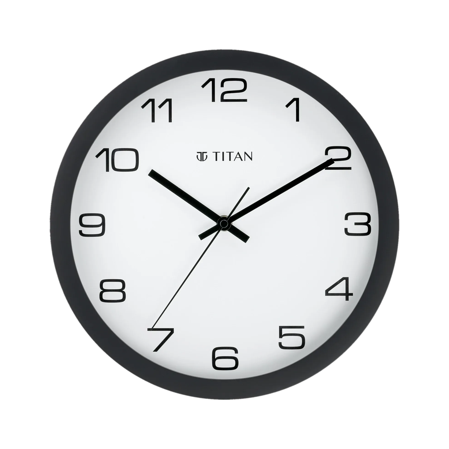 Titan Analog 30 cm X 30 cm Wall Clock (Black, With Glass, Standard) - Image 1