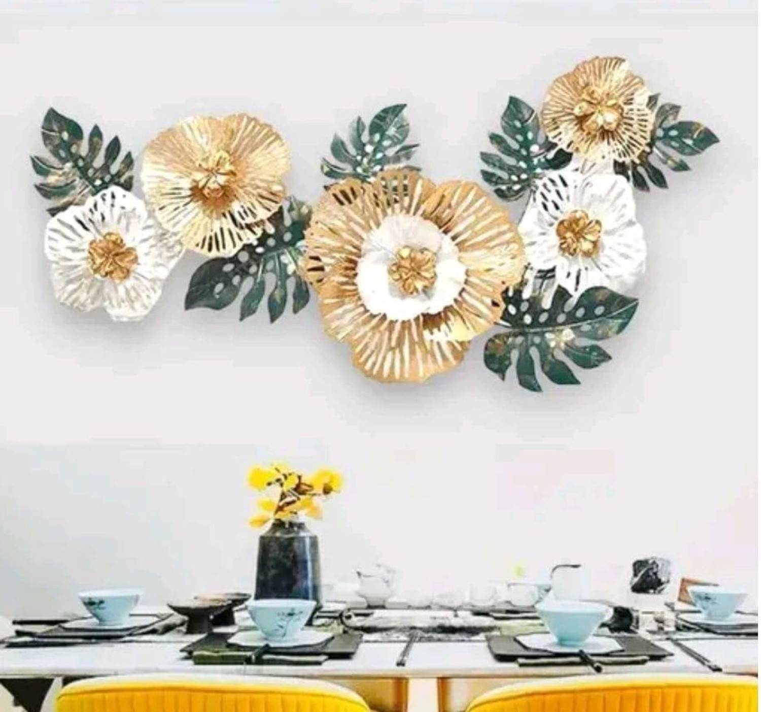 Mughal Art Metal Wall Flower -01 Multicolor - Image 1