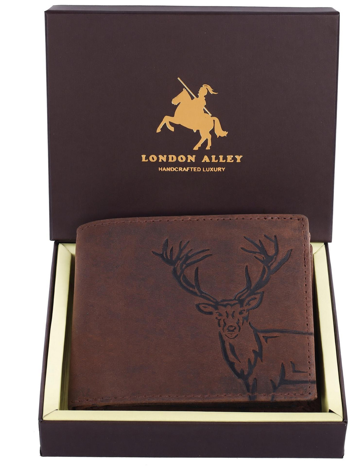 LONDON ALLEY Men Casual Brown Genuine Leather Wallet - Image 1