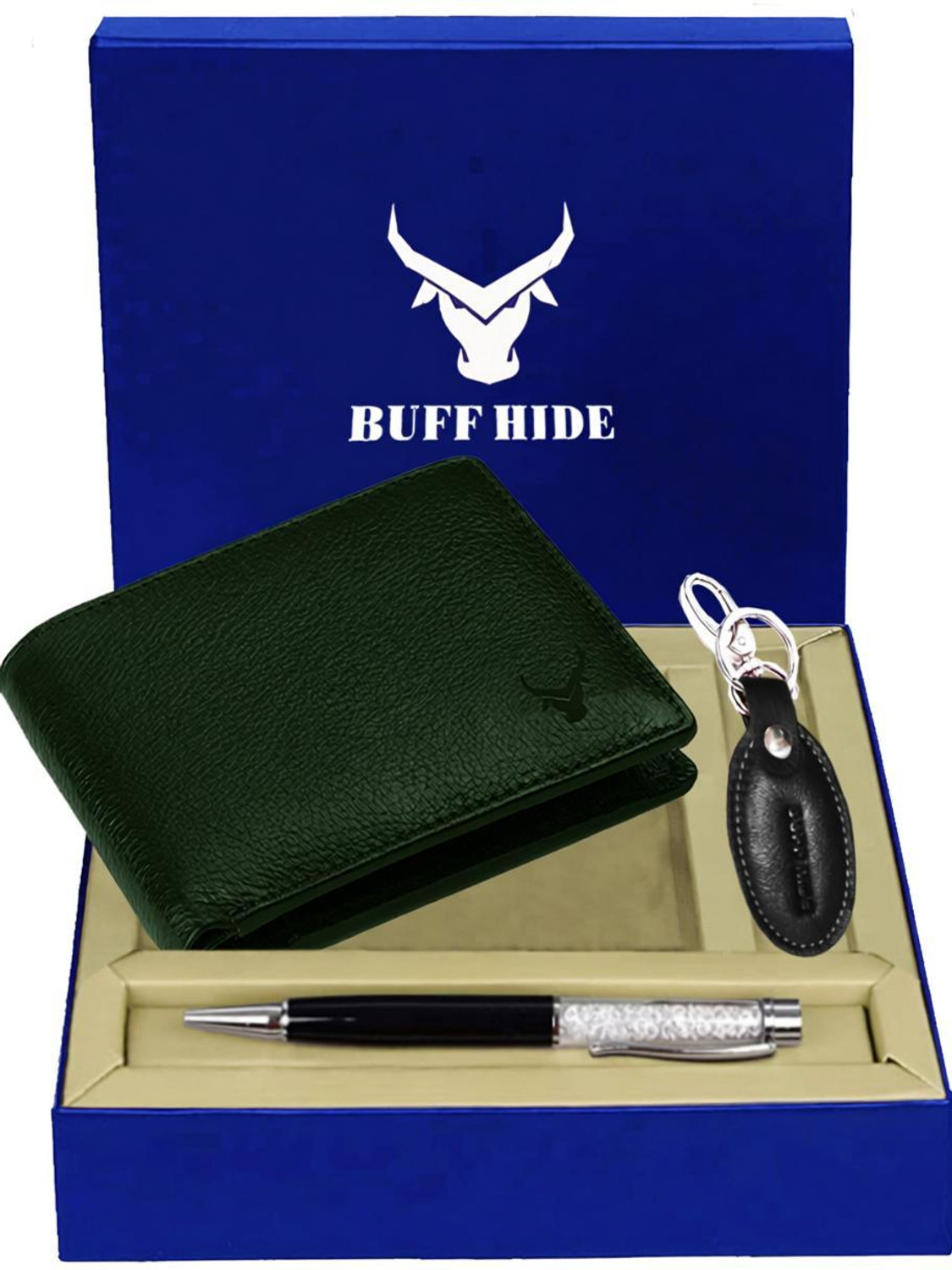 BUFFHIDE Men & Women Green Genuine Leather Wallet - Image 1