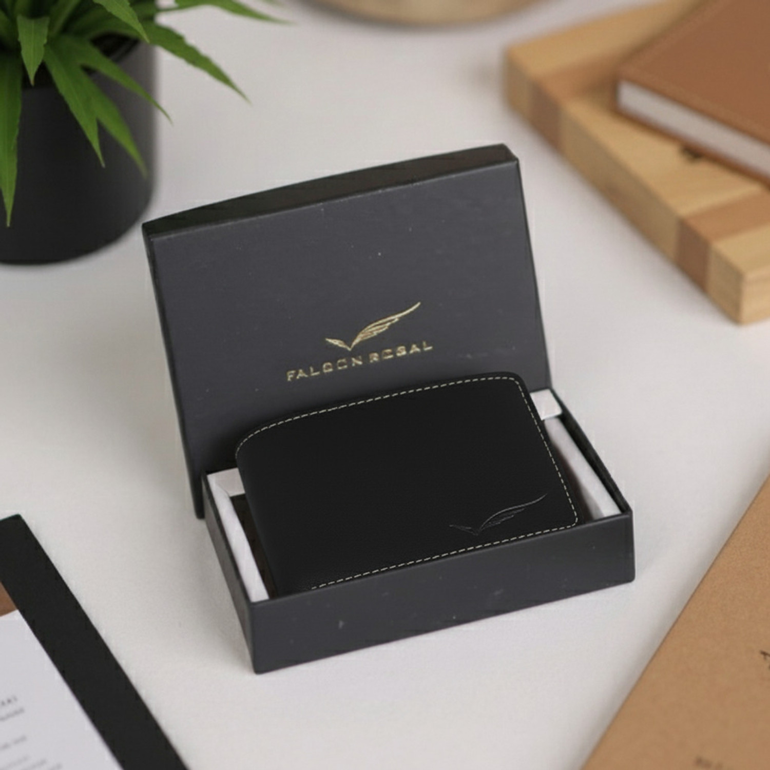 Falcon Regal Men's Black Artificial Leather Wallet (5 Card Slots) - Image 1