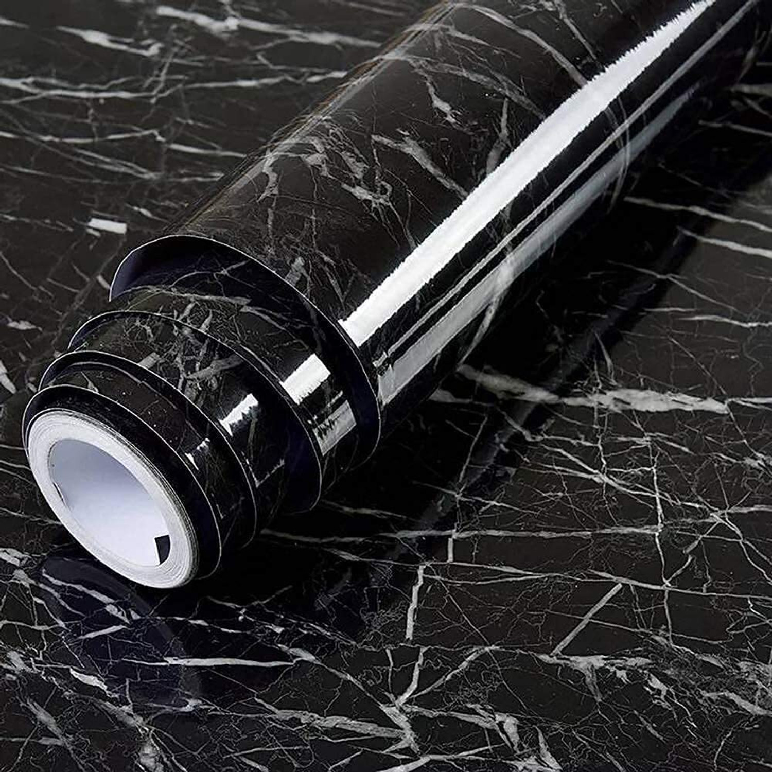 Veki 200 cm x 60 cm Decorative Vinyl Wallpaper (Black) - Image 1