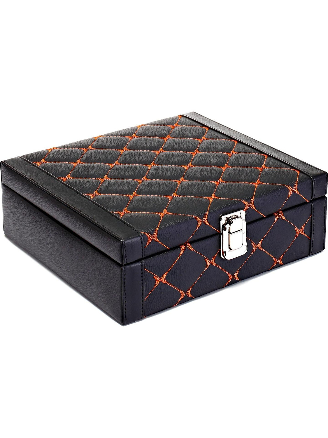 Valley PU Leather Watch Box (Black, Orange, 8 Watches) - Image 1