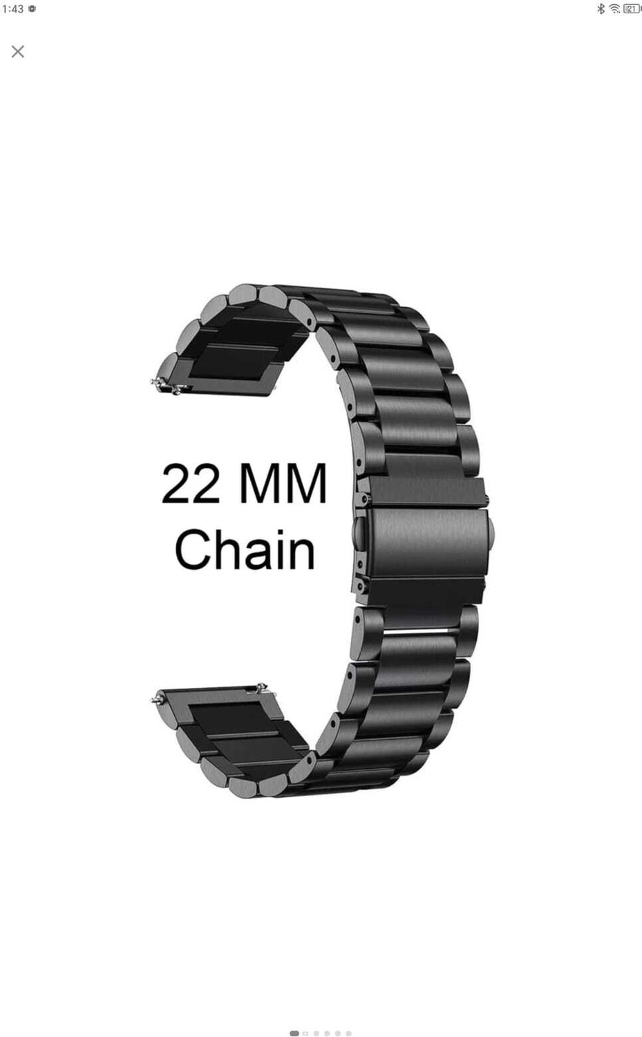 RN Enterprises 22mm Metal Watch Strap for Amazfit GTS2/Mini/BIP - Image 1