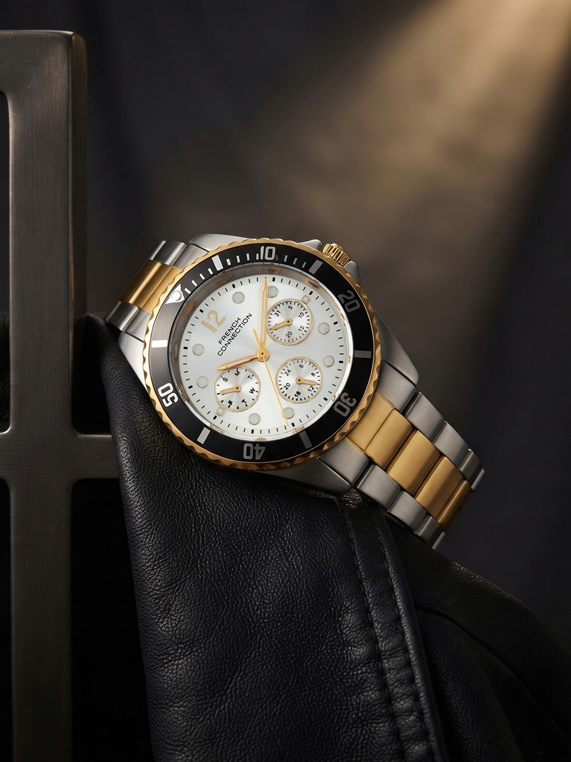 French Connection FCND26STM Silver Sunray Dial Men's Watch - Image 1