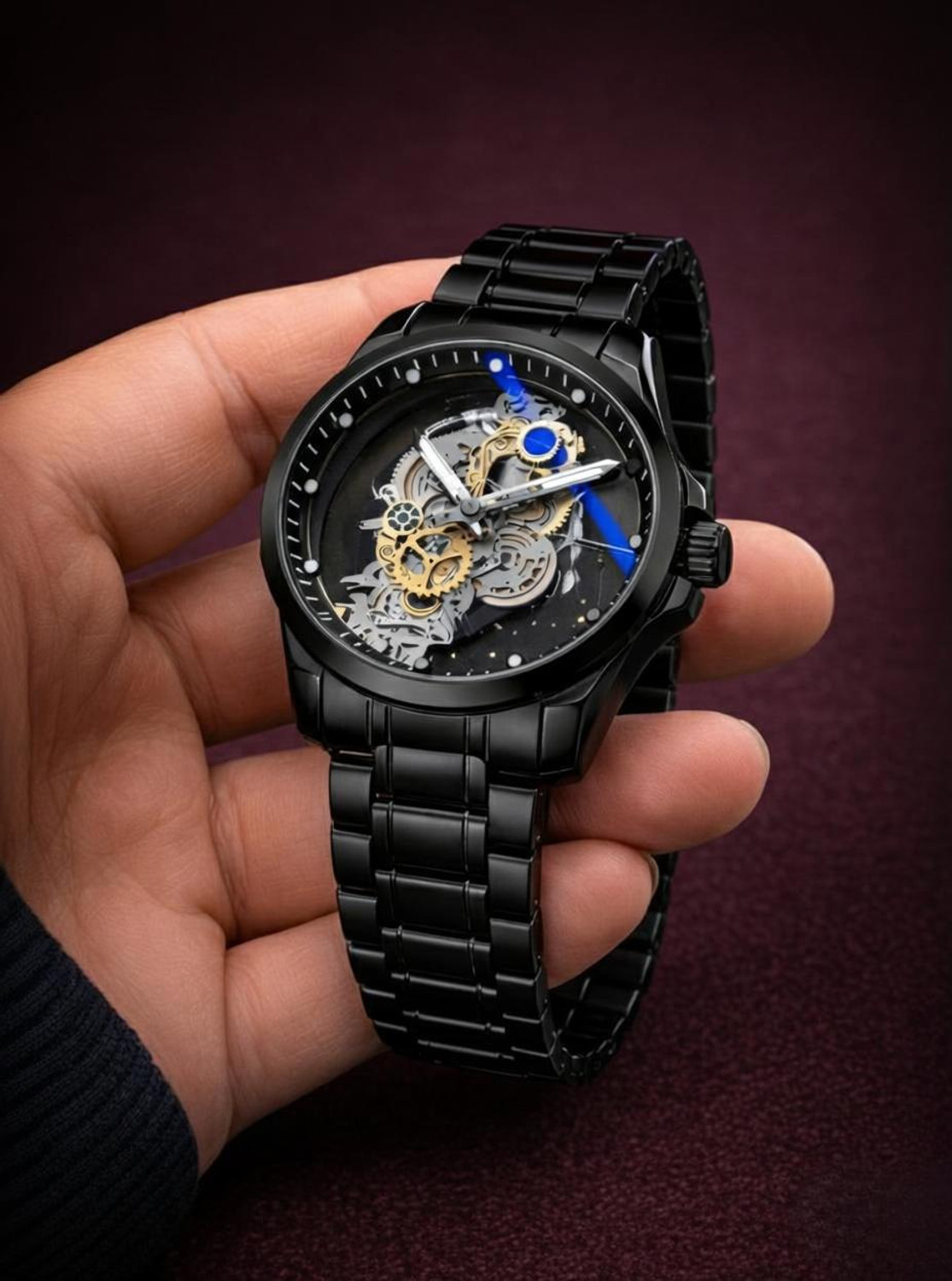 YARA 326925 Analog Watch - For Men 05LK_Watch Skeleton Black - Image 1