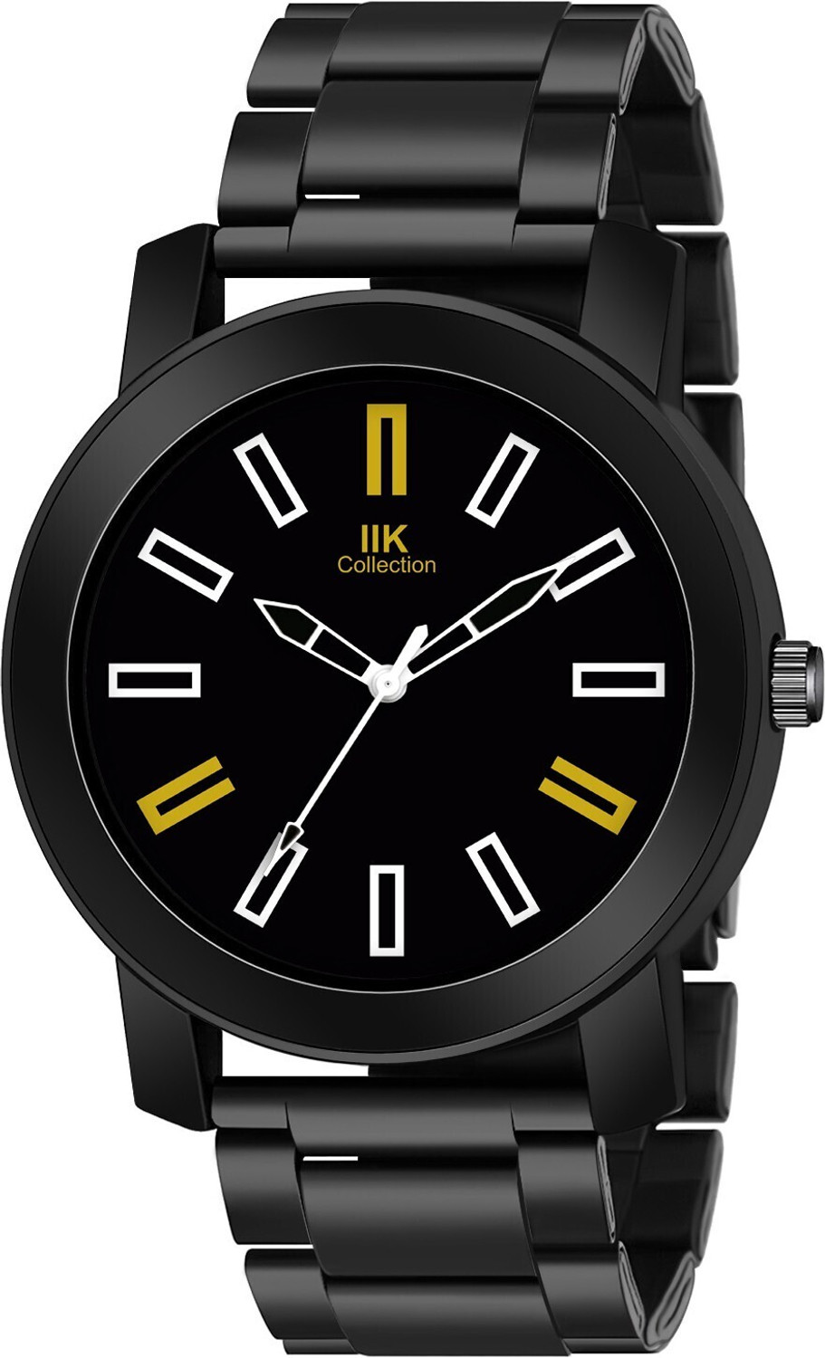 IIK Collection Black Round Dial Stainless Steel Watch for Men - Image 1