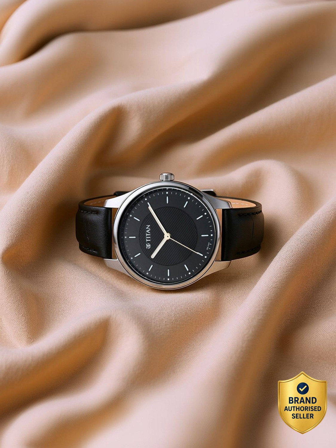 Titan Workwear Black Dial Black Leather Strap Analog Watch - For Women NT2639SL01,NU2639SL01 - Image 1