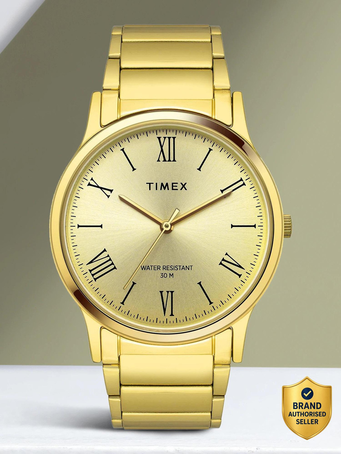 TIMEX Round 39mm Champagne Dial Analog Watch - For Men TW000R431 - Image 1