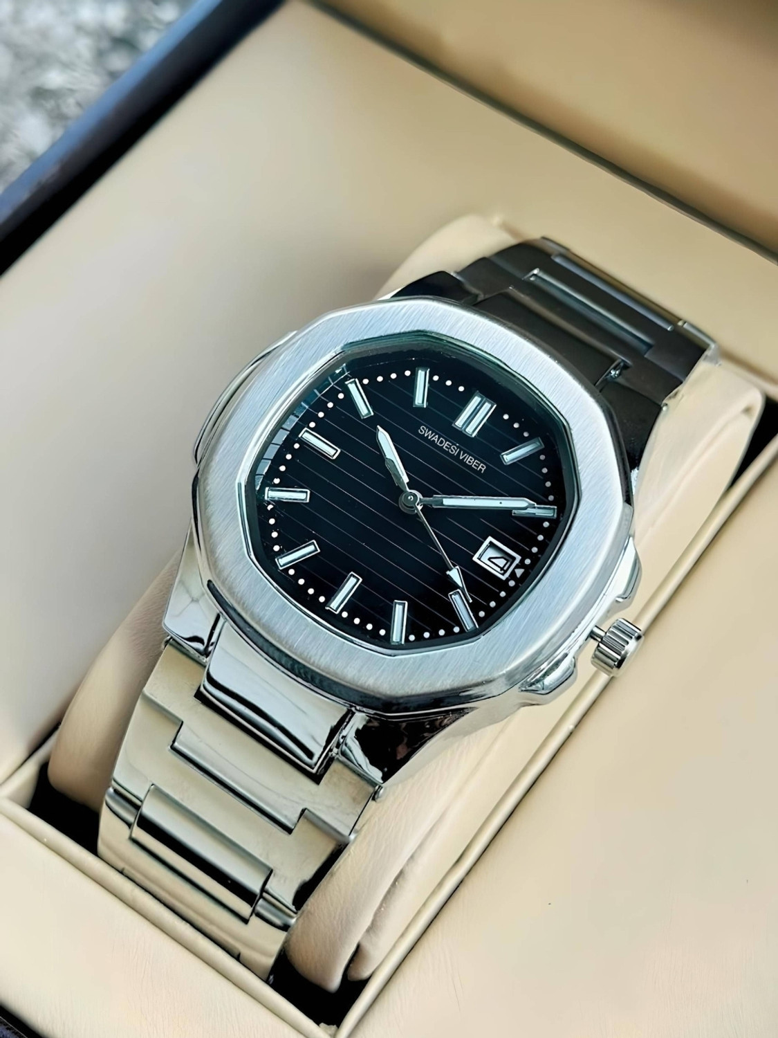 Swadesi Viber Classic Stainless-Steel Analog Watch for Men SV213 - Image 1