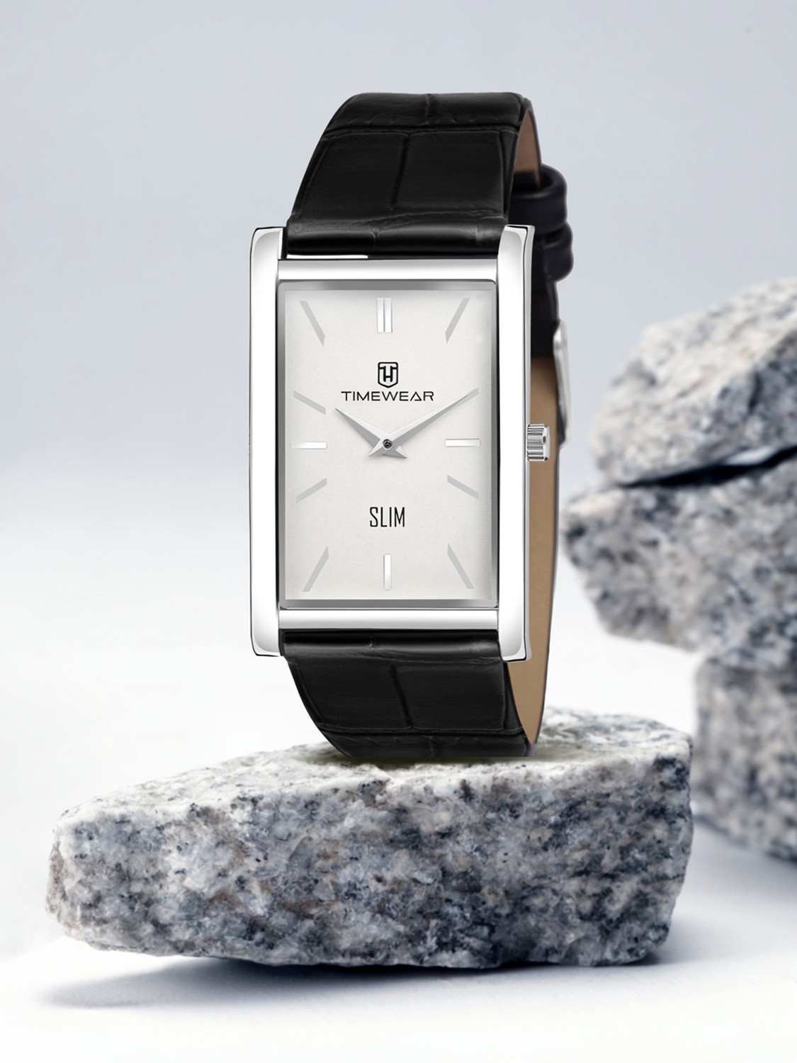 TIMEWEAR Slim Series Two Hands Black Leather Strap Analog Watch - For Men 289WDTG - Image 1