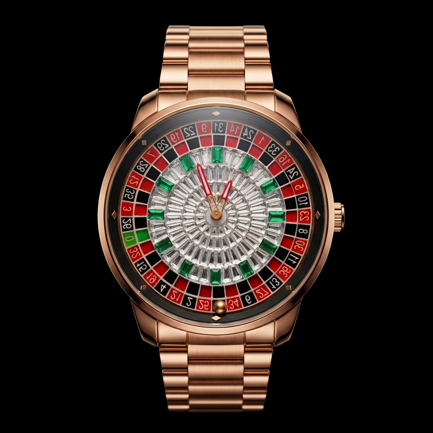 ZENMO Analog Watch - For Men & Women CASINO METAL DIAMOND ROSE GOLD - Image 1