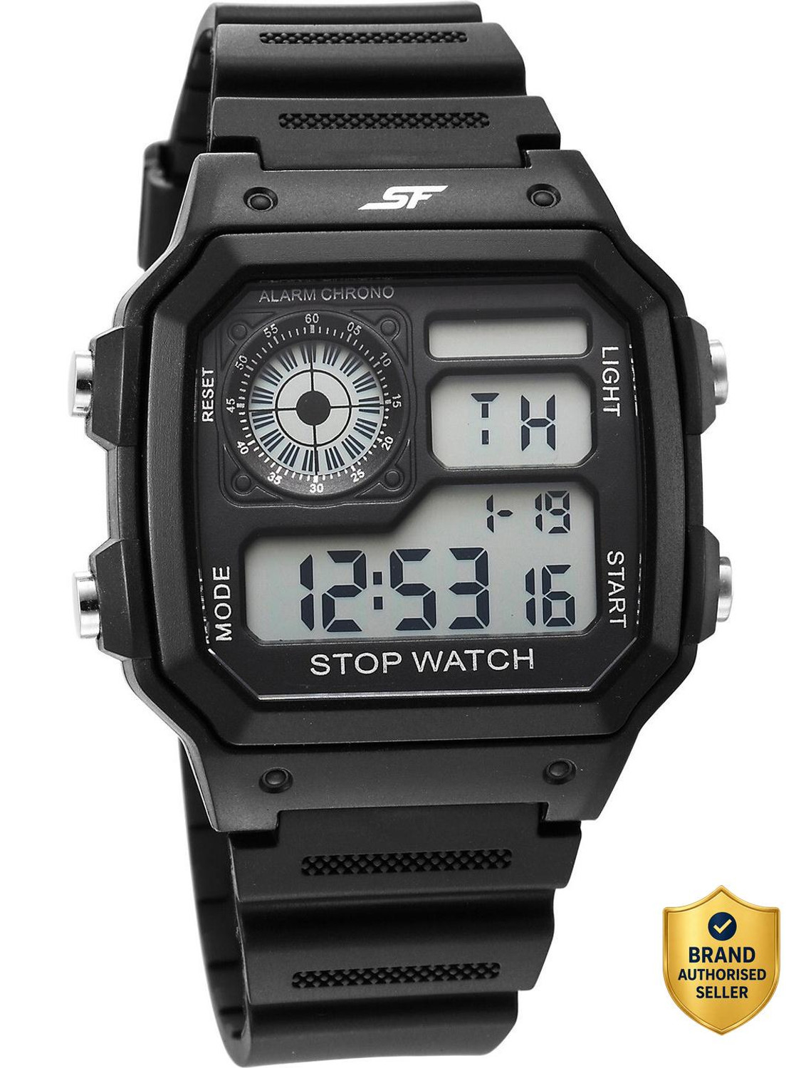SONATA SF Hexa 2 SF Hexa Digital Black Polyurethane Strap Digital Watch - For Men & Women - Image 1