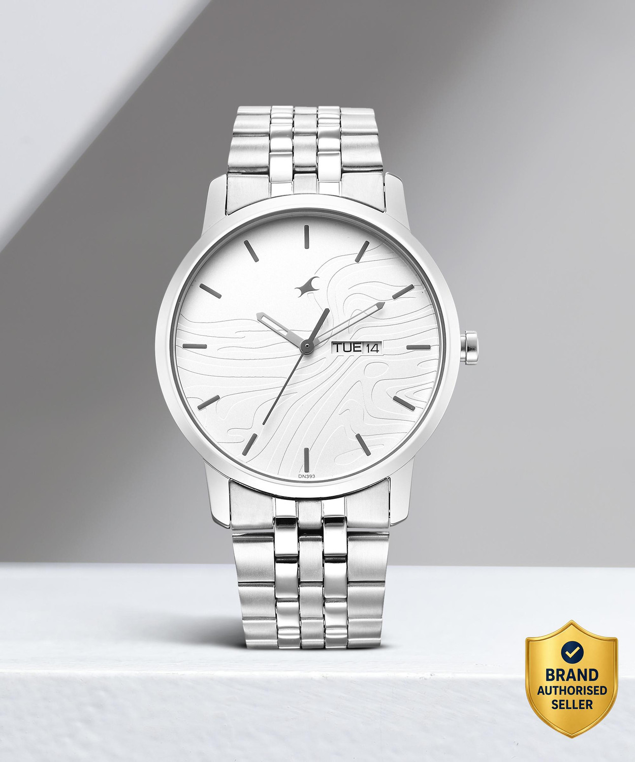 Fastrack Urban Camo White Dial Silver Metal Strap Analog Watch - Image 1