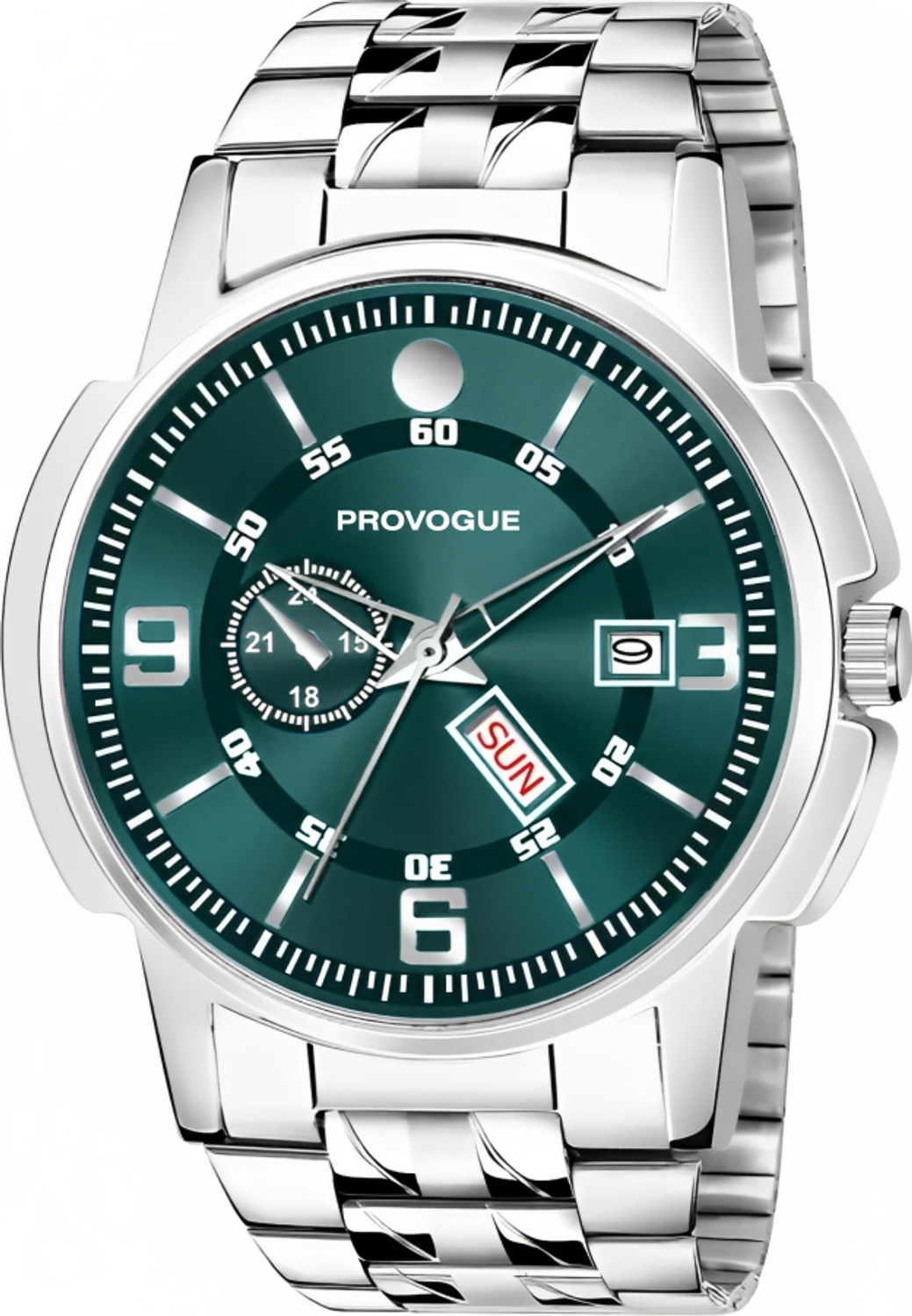 PROVOGUE Sports Formal Casual Series Analog Watch - For Men SK-PG-4075-SGRN-SLVR Basic for Men with Day and Date Display - Image 1
