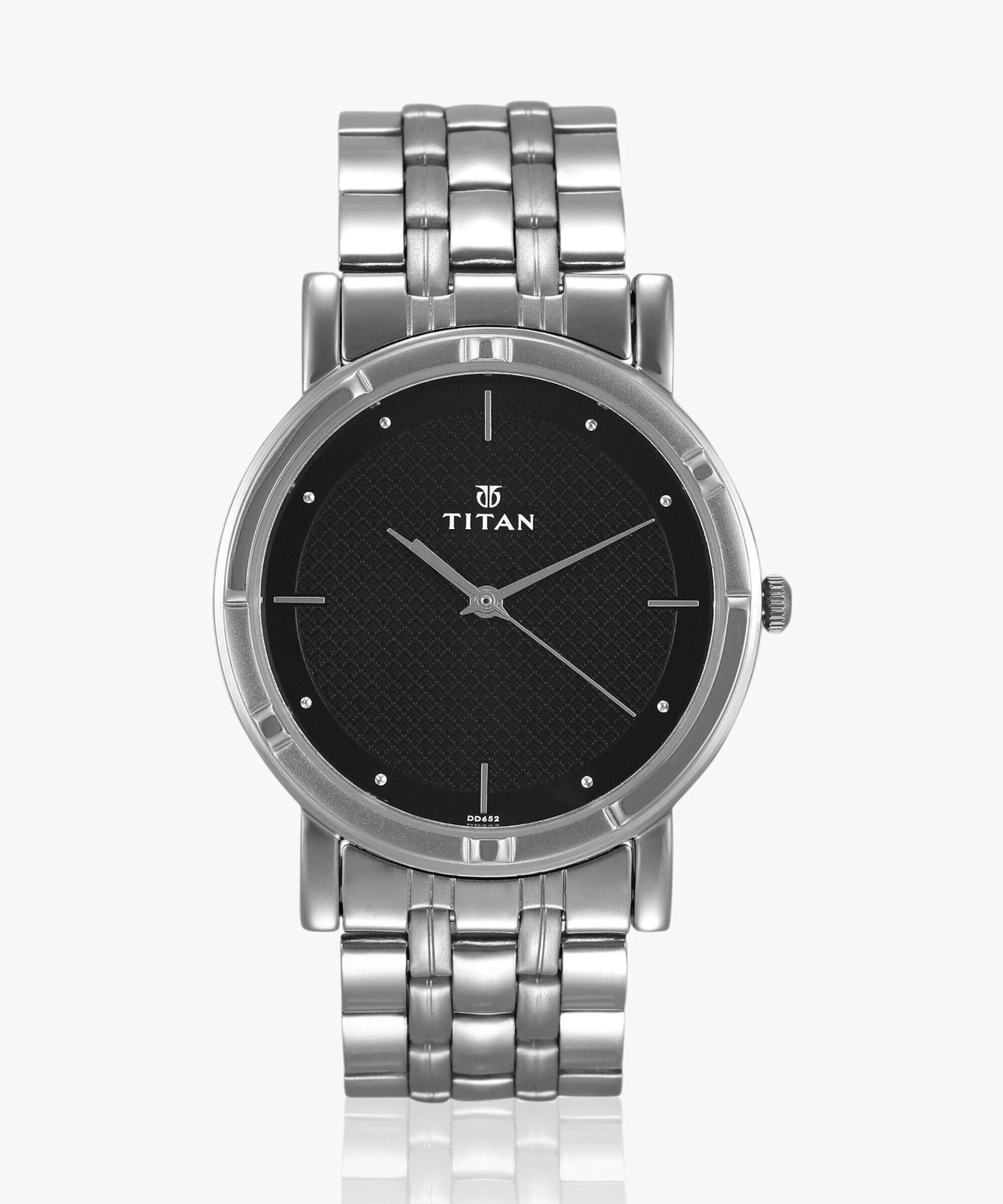 Titan Workwear Black Dial Silver StainleStainless Steels Steel Strap Analog Watch - For Men NN1639SM02 - Image 1