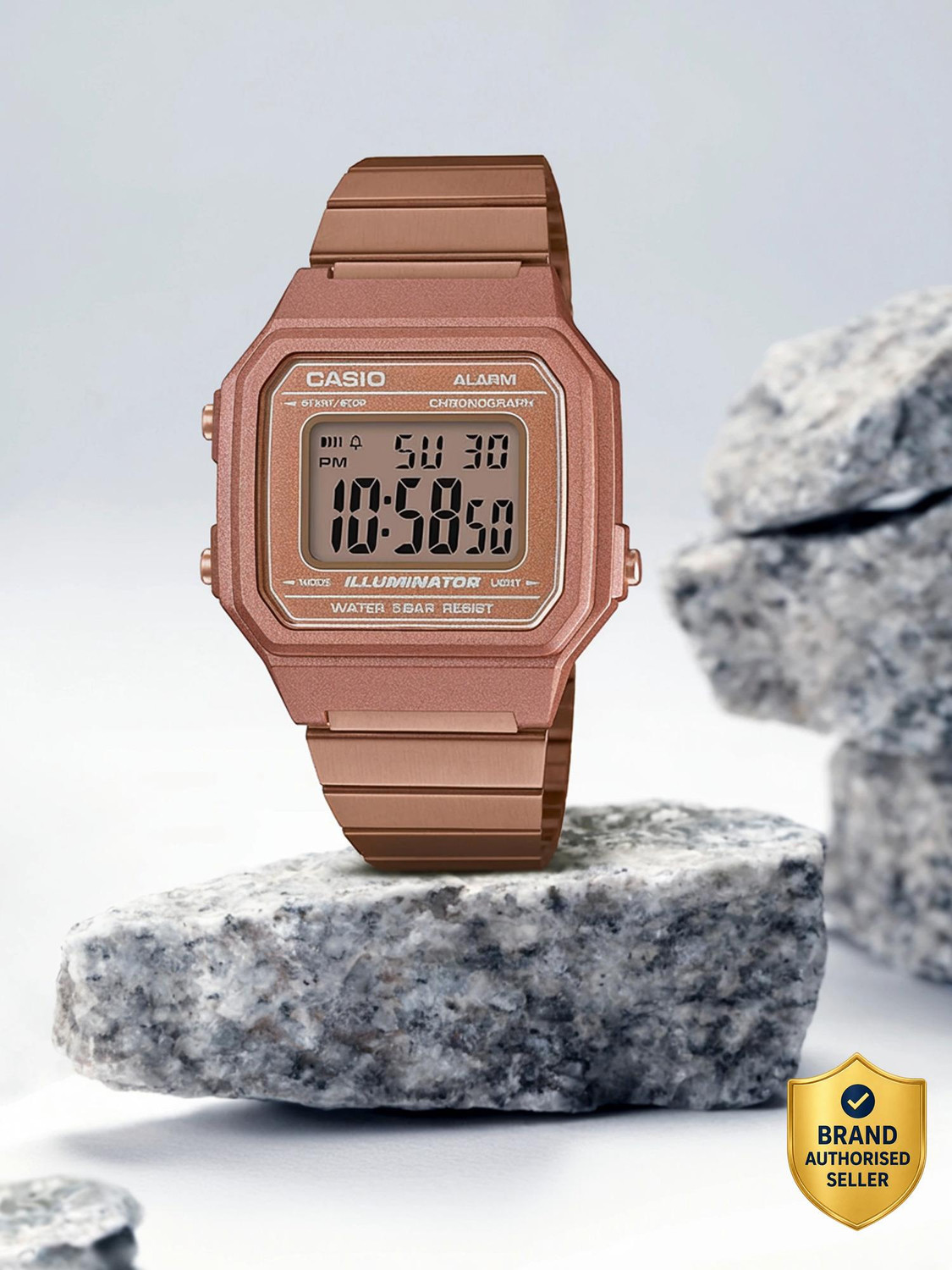 Casio Vintage Rose Gold Digital Watch B650WC-5ADF - Image 1