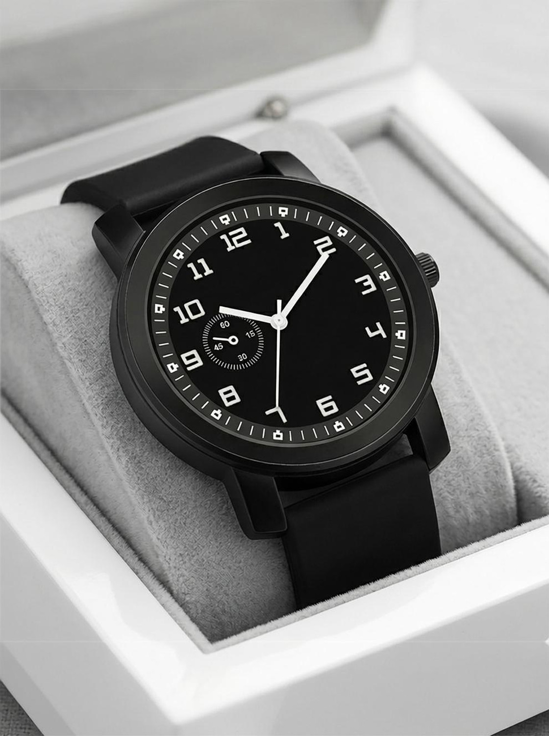 Praizy Times Silicon Strap Watch Black Edition Analog Watch - For Men Stylish Silicon Strap Watch - Image 1