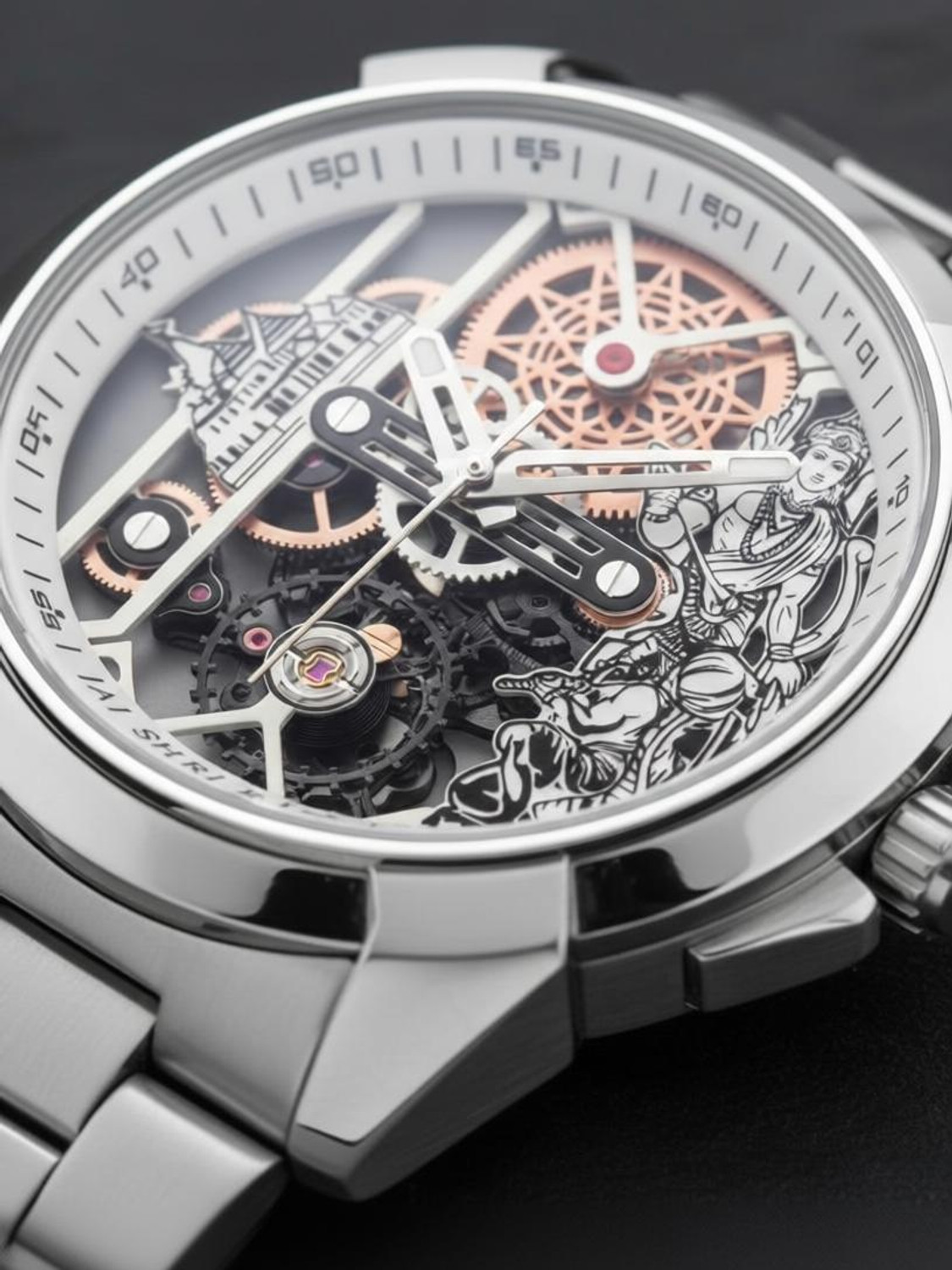 INSHASALE JAI SHRI RAM Skeleton Automatic Watch Analog Watch - For Men JSR-SKL-34 - Image 1