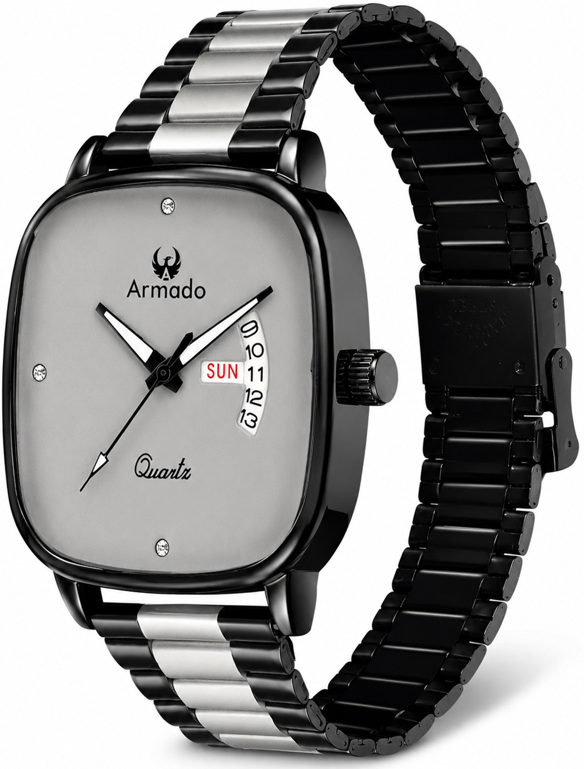 Armado Premium Black Day & date Stylish Formal & Casual Watch For Boys Analog Watch - For Men 2601-Gunmetal Grey - Image 1
