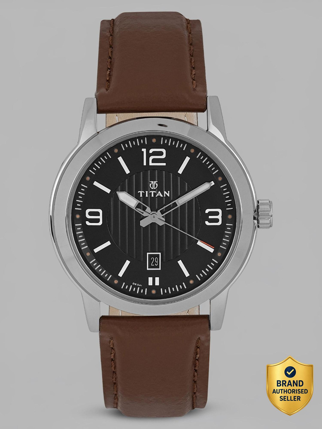 Titan Neo Basics Black Dial Brown Leather Strap Analog Watch - For Men NT1730SL02,NU1730SL02 - Image 1