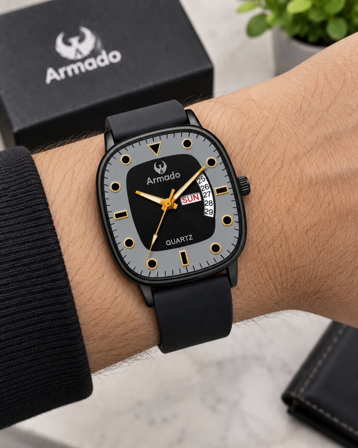 Armado Boys Square Dial Analog Watch - Gray - Image 1