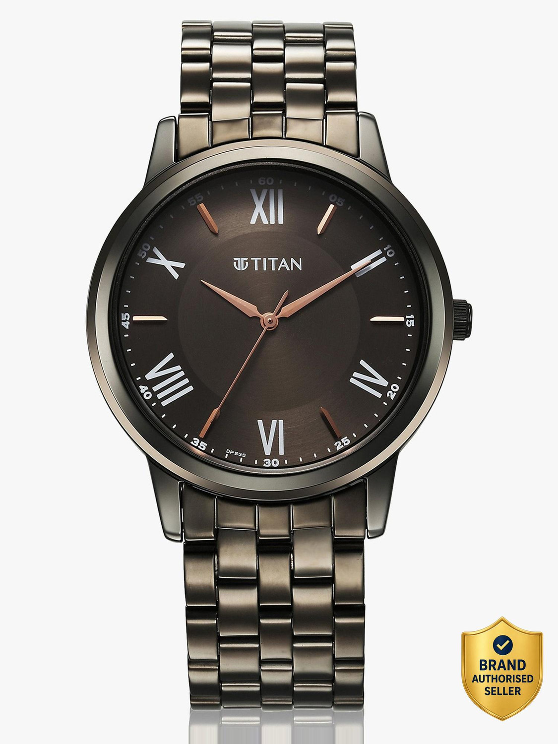 Titan Karishma Anthracite Dial Grey Metal Strap Analog Watch - For Men NT1899QM01,NU1899QM01 - Image 1