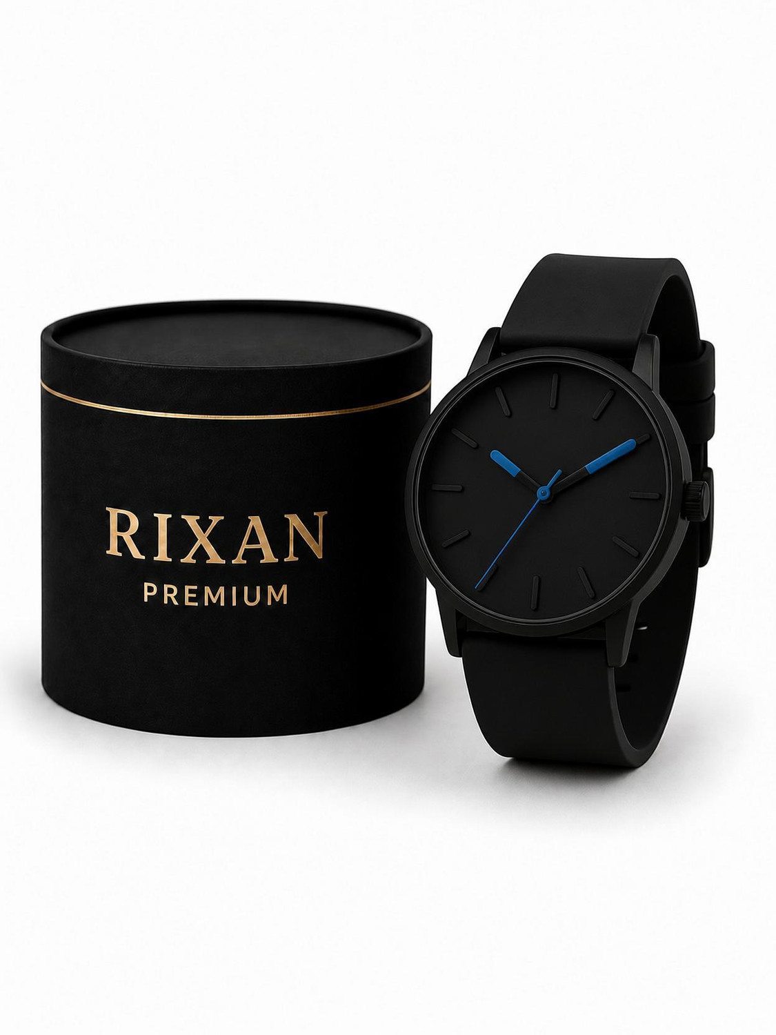 Rixan Analog Watch - For Men RIX-ALLBLACK-BLU-HANDS - Image 1