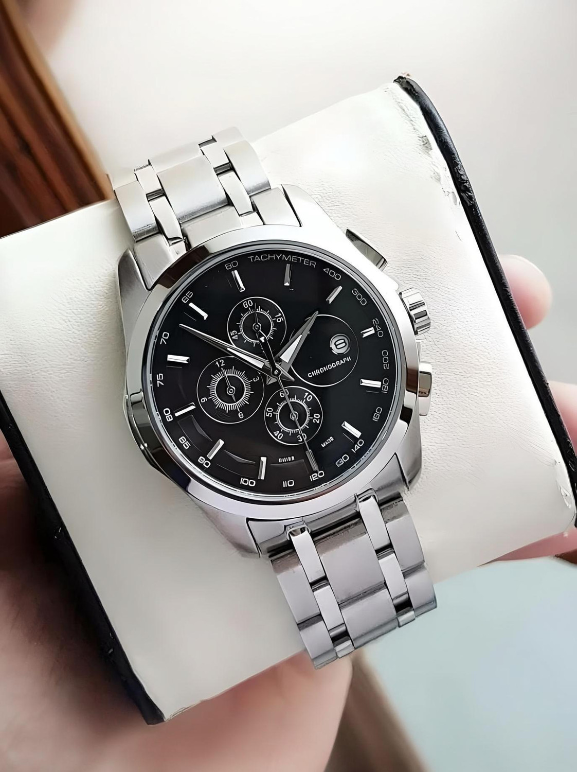Americanviber Men's Analog Vintage Watch, Stainless Steel - Image 1