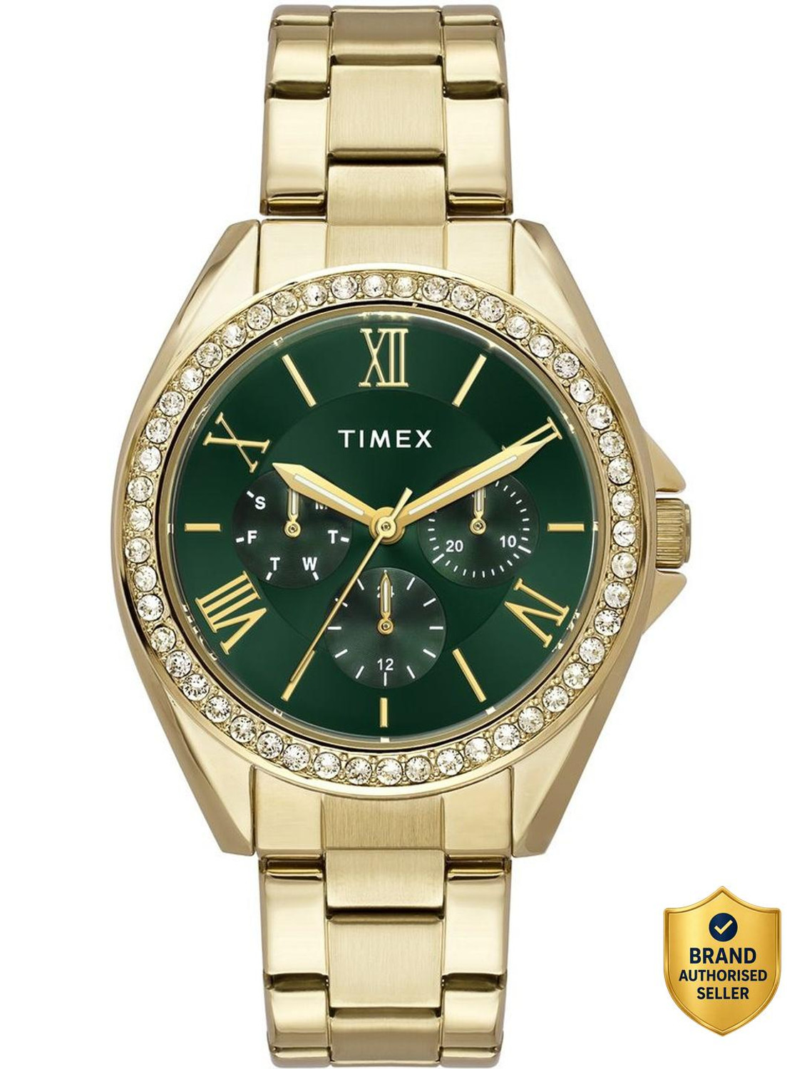 TIMEX Round 38mm Green Dial Analog Watch - For Women TWEL253SMU02 - Image 1