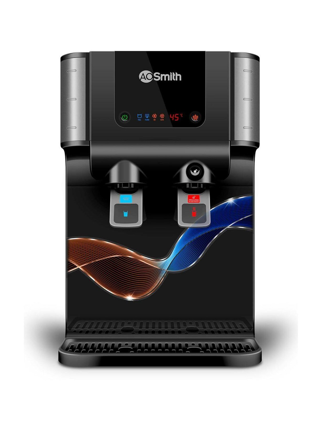 AO Smith Z9 Pro (Black) 10 L RO + Minerals Water Purifier | Hot + Normal Water| Baby-Safe Water with 8 Stage Purification| One Touch Dispensing| Wall Mount + Table Top Placement| Suitable for all - Borewell, Tanker, Municipality Water (Dark Black) - Image 1