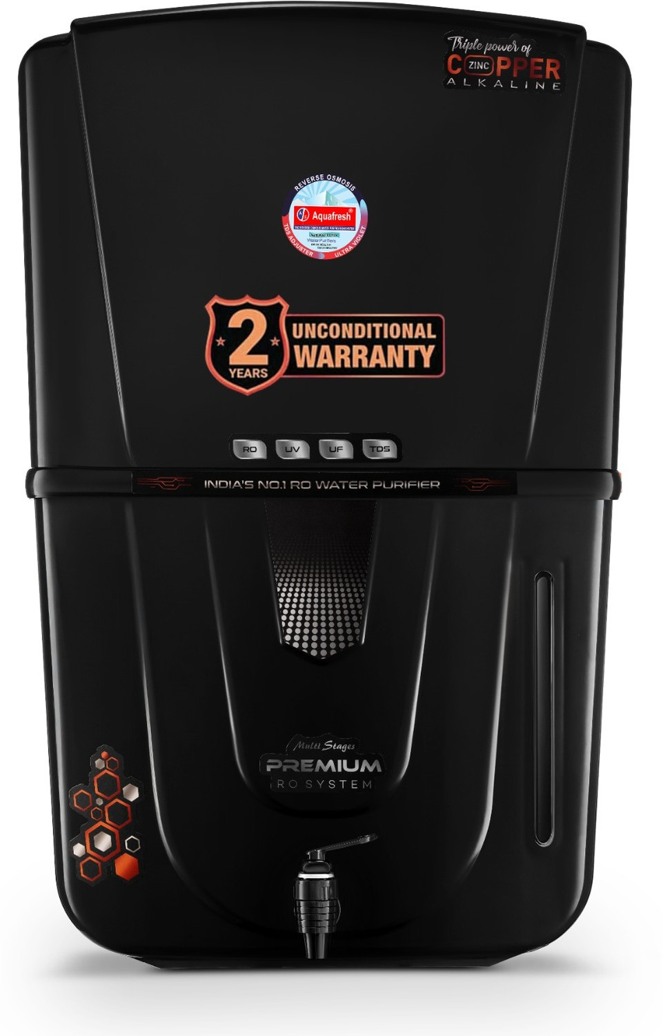 Aqua Fresh Ultra Pro 18L RO+UV+UF Water Purifier (Black) - Image 1