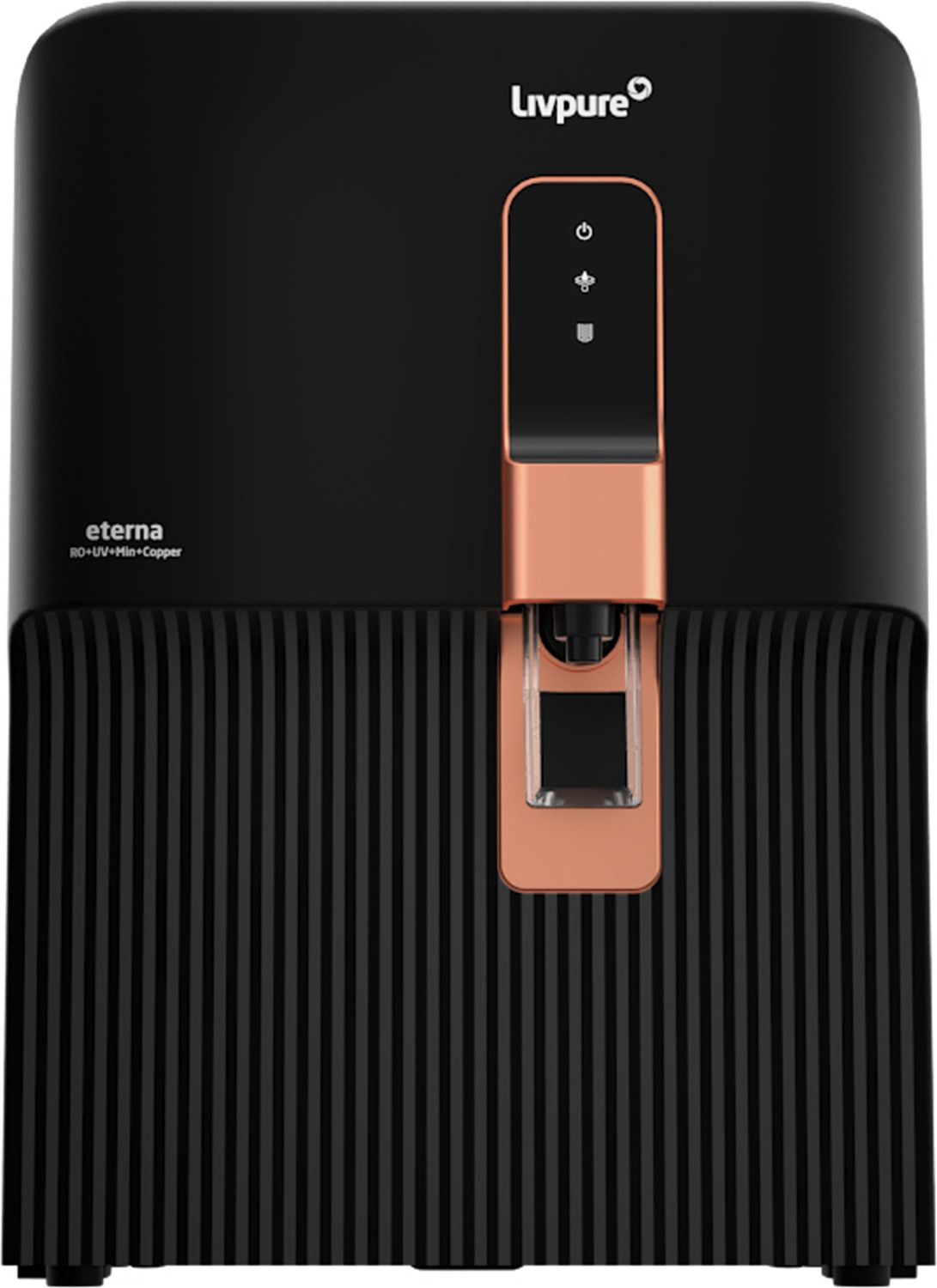 LIVPURE Eterna 7 L RO + UV + Copper Water Purifier |2 Years Free Service (Filters Included) | 8 Stage Water Purifier | Suitable for Borewell/Tanker/Municipal Water| (Black) - Image 1