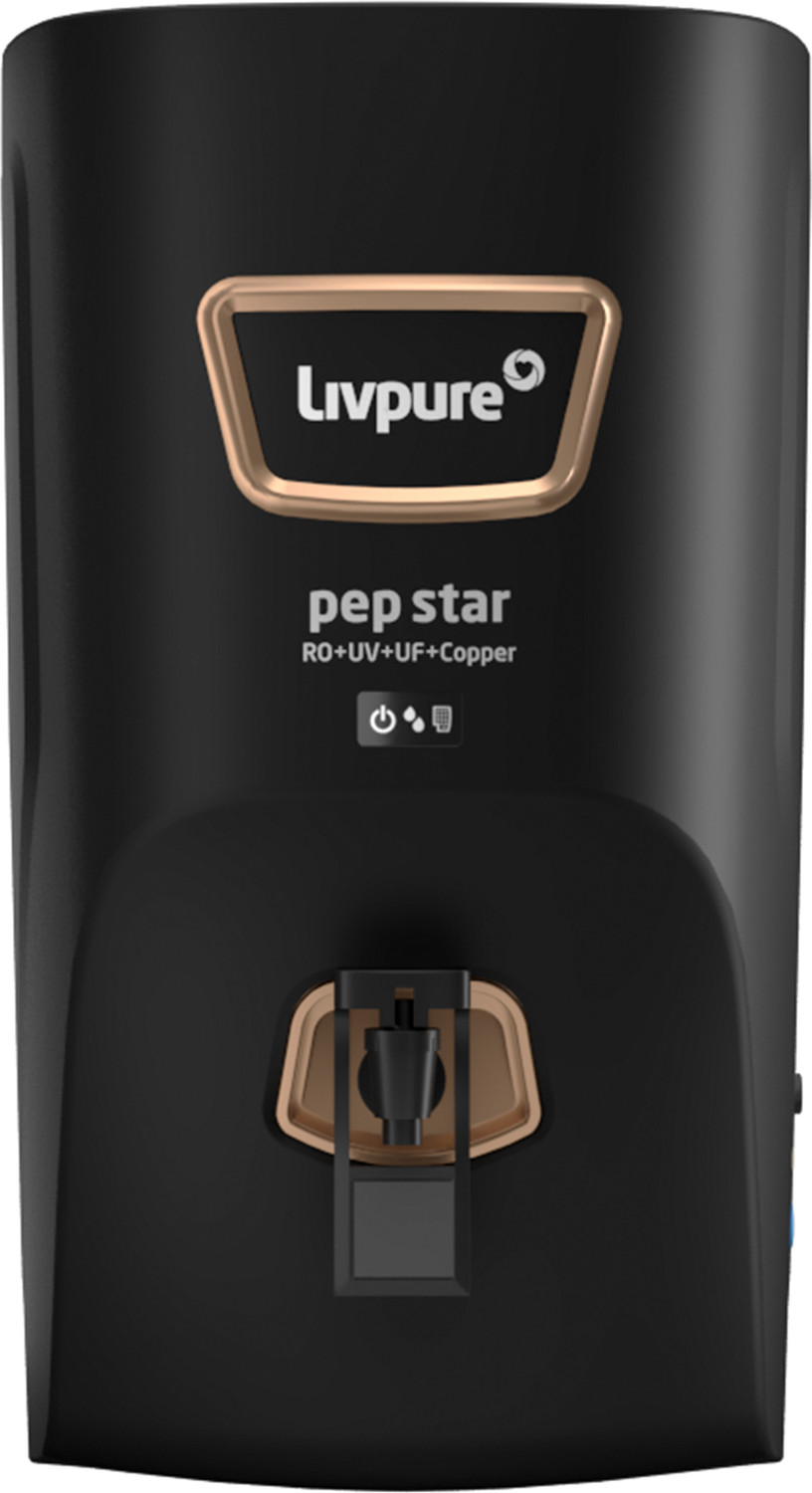 LIVPURE LIV-PEP-STAR-COPPER 7 L RO + UV + UF + Copper + Minerals Water Purifier (Black) - Image 1