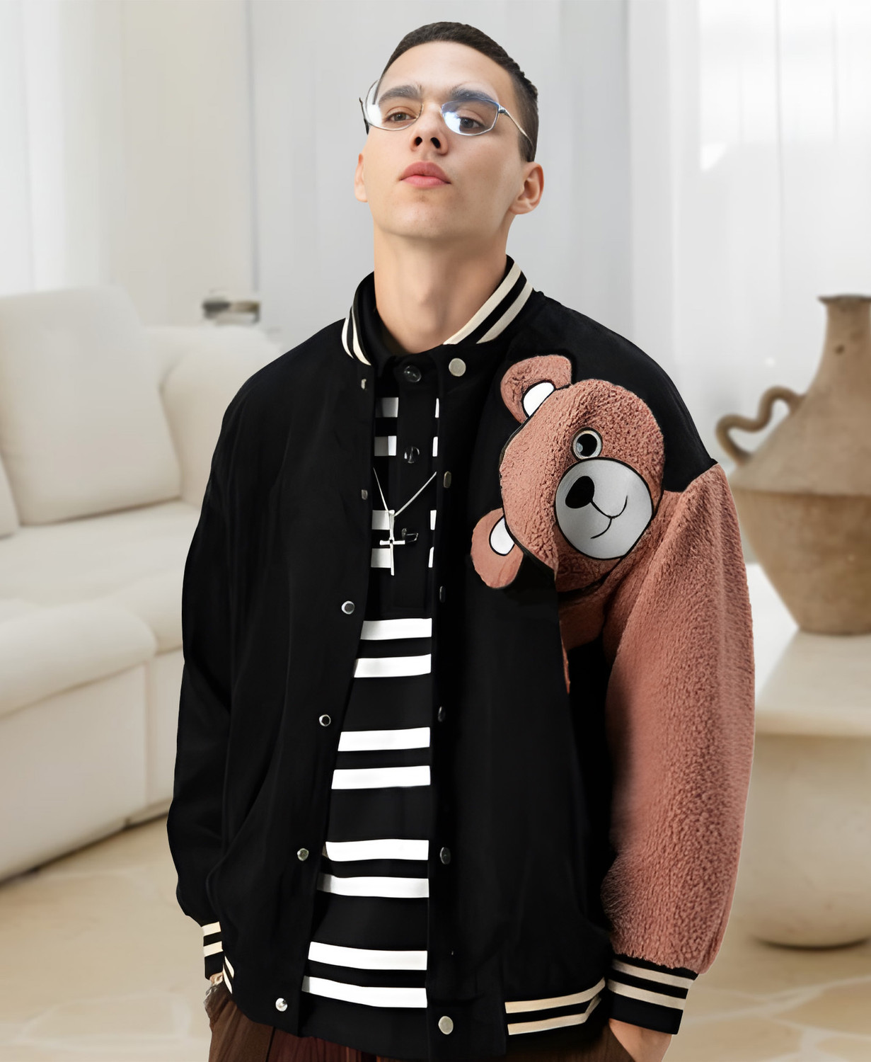 LITTLE COST Men Graphic Print Casual Jacket - Image 1