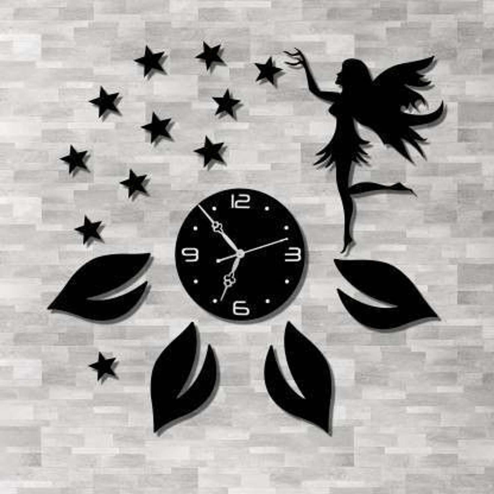 KITODA HUB Black Analog Wall Clock