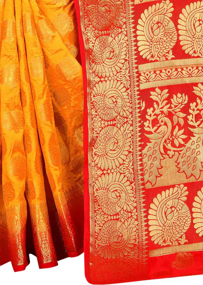 Shopsy Shopwell Self Design Banarasi Cotton Silk Multicolor Saree - Image 3