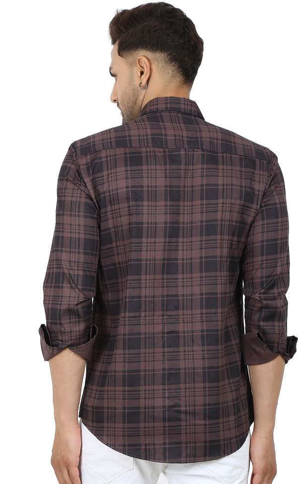 Liza Martin Men Checkered Formal Brown Shirt Price in India - Buy Liza Martin Men Checkered Formal Brown Shirt online at Shopsy.in - Image 6