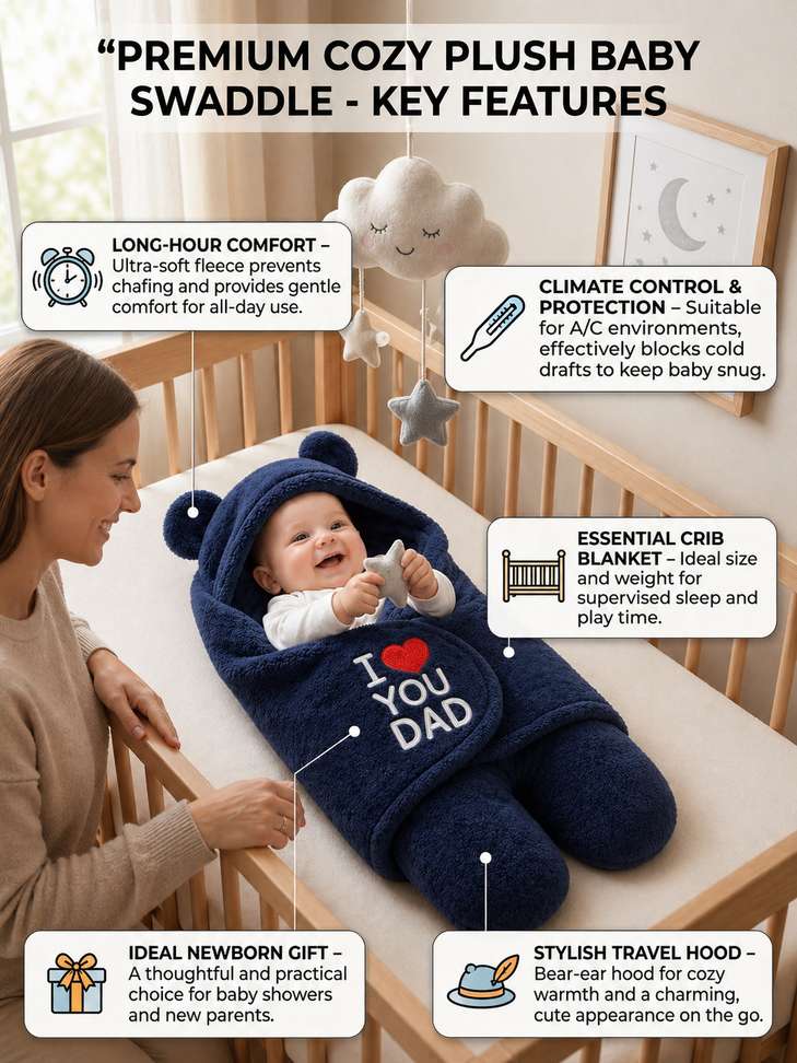 Shopsy BRANDONN Embroidered Crib Wearable Blanket - Image 4