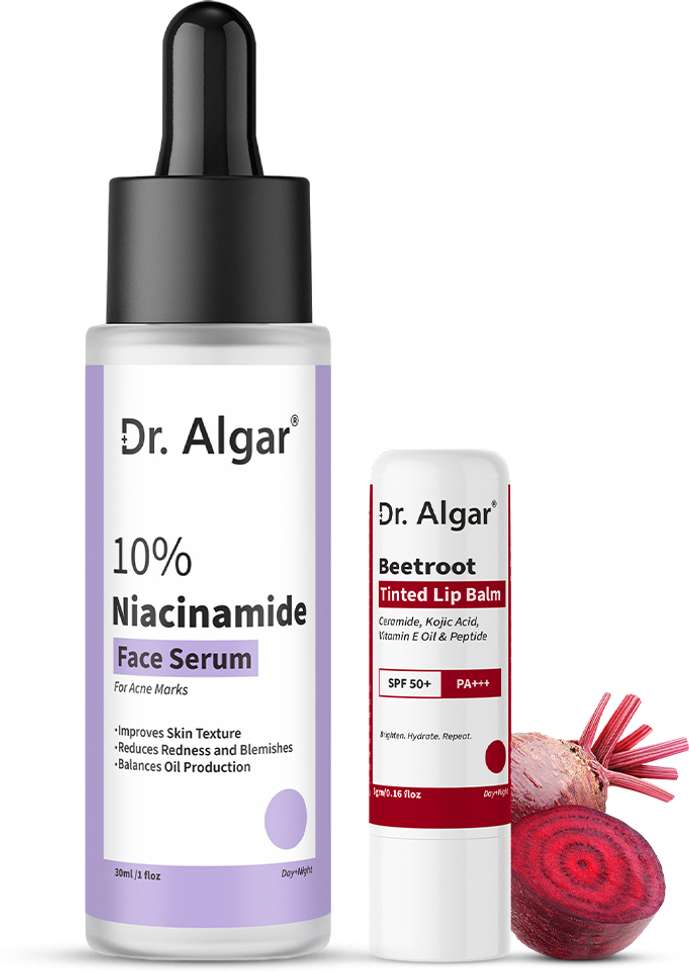 Shopsy Dr. Algar Niacinamide Face Serum + Beetroot Lip Balm Combo - Image 2